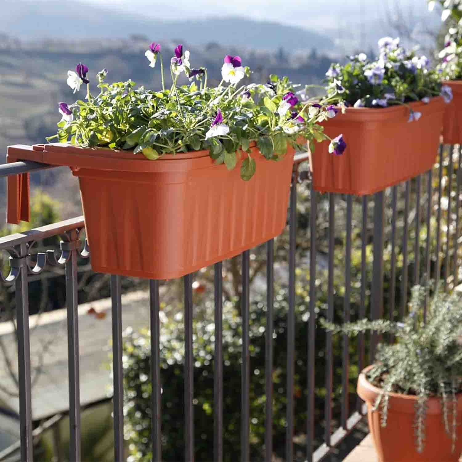 Bama 30270 Fioriera Rondine Set 2pz, Terracotta, 50x20x18.5 cm foto 4